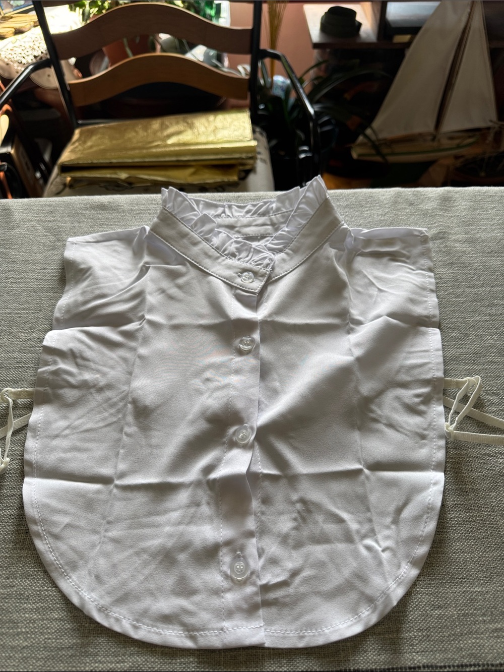 White WOMENS Mock Collar Shirt Dickey - Classic Layering Piece